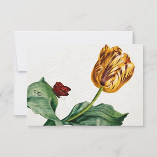 Minimal moderne Blumenstrauß-Hochzeit Danke - (Rückseite)