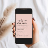 Minimal moderne Blush Hochzeitsempfang Einladung