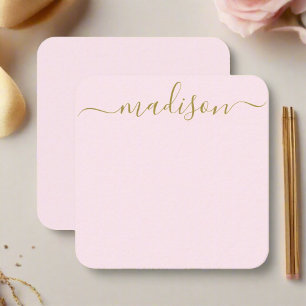 Minimal moderne Blush Pink & Gold Typografie Mitteilungskarte