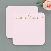 Minimal moderne Blush Pink & Gold Typografie Mitteilungskarte