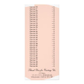 Minimal Moderne Blush Salon Services Rack-Karte Werbekarte (Hinten)