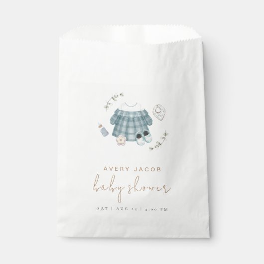 Minimal moderne Boho Kleidung Muster Babydusche Geschenktütchen (Vorderseite)