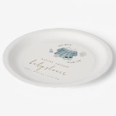 Minimal moderne Boho Kleidung Muster Babydusche Pappteller (Schrägansicht)