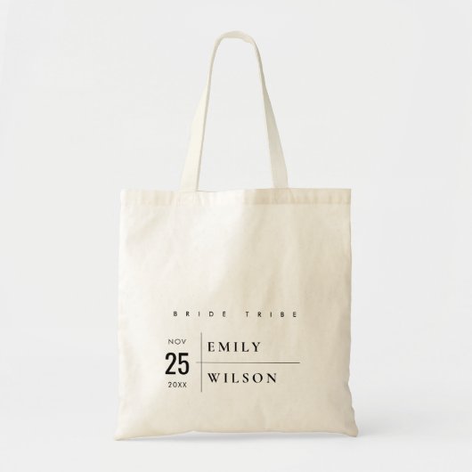 MINIMAL MODERNE BOLD TYPOGRAPHY WEDDY BRIDE TRIBE TRAGETASCHE (Vorne)