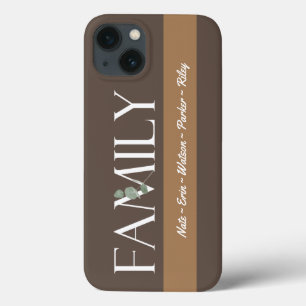 Minimal moderne braune Streifenfamilie Case-Mate iPhone Hülle