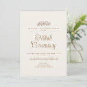 Minimal moderne Cream Script Nikah Muslim Hochzeit Einladung (Stehend Vorderseite)