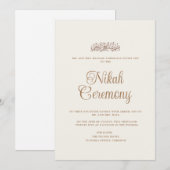 Minimal moderne Cream Script Nikah Muslim Hochzeit Einladung (Vorne/Hinten)