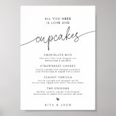 Minimal moderne Dessert Cupcake Menü Hochzeit Zeic Poster (Vorne)