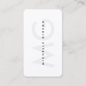 Minimal moderne, einfache Berufliche Monogramm Wei Visitenkarte (Vorderseite)
