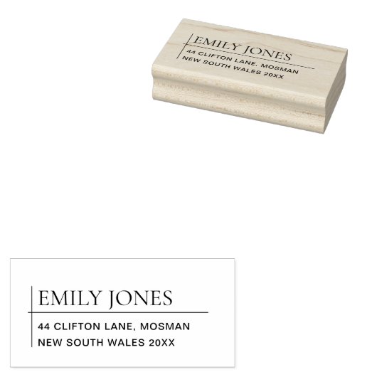 MINIMAL MODERNE EINFACHE BOLD-TYPOGRAFIE-ADRESSE GUMMISTEMPEL (Stempel)