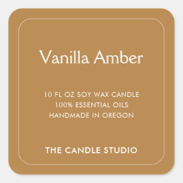 Minimal moderne, einfache Creme, natürliche Kerze Quadratischer Aufkleber