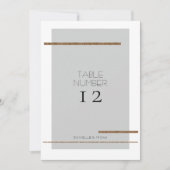 Minimal moderne, einfache Gray Gold Tischnummer (Vorderseite)