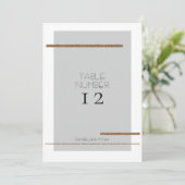 Minimal moderne, einfache Gray Gold Tischnummer (Stehend Vorderseite)
