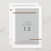 Minimal moderne, einfache Gray Gold Tischnummer (Vorne/Hinten)