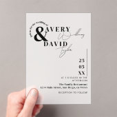 Minimal moderne einfache Hochzeit Acryleinladungen (Insitu (Handheld))