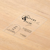 Minimal moderne einfache Hochzeit Acryleinladungen (Ablage )