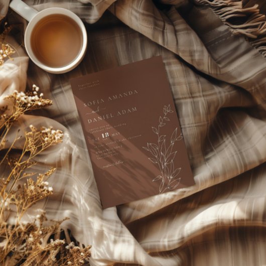 Minimal moderne einfache Hochzeit Einladung