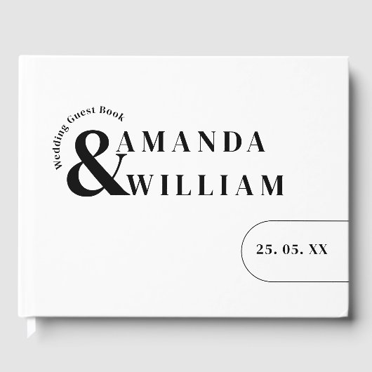 Minimal moderne einfache Hochzeit Gästebuch (Vorderseite)