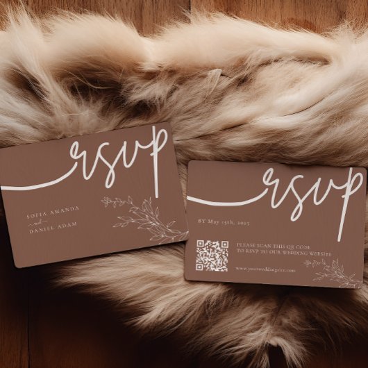 Minimal moderne einfache Hochzeit RSVP Karte