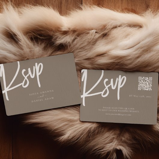 Minimal moderne einfache Hochzeit RSVP Karte