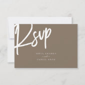 Minimal moderne einfache Hochzeit RSVP Karte (Vorderseite)