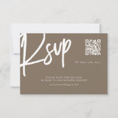 Minimal moderne einfache Hochzeit RSVP Karte (Rückseite)