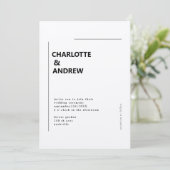 Minimal, moderne Einladung (Stehend Vorderseite)