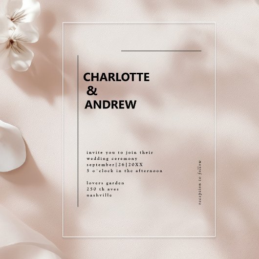 Minimal, moderne Einladung