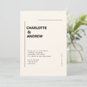 Minimal, moderne Einladung (Stehend Vorderseite)