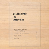 Minimal, moderne Einladung (Vorderseite)