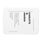 Minimal, moderne Einladung Hochzeit Einladung Magnet (Horizontal)