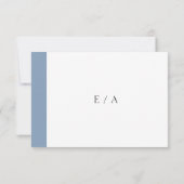 Minimal moderne Elegant Dusty Blue QR Code Hochzei RSVP Karte (Rückseite)