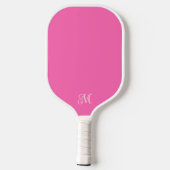 Minimal moderne, elegante Monogramm, Rosa oder bel Pickleball Schläger (Rückseite)