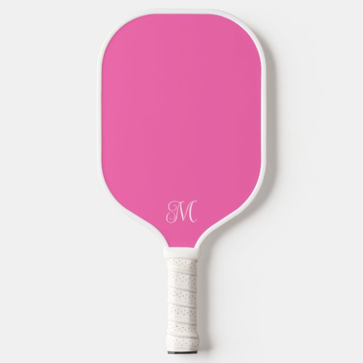 Minimal moderne, elegante Monogramm, Rosa oder bel Pickleball Schläger (Vorderseite)