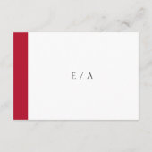 Minimal moderne, elegante Red QR Code Hochzeit RSVP Karte (Rückseite)