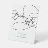 Minimal moderne Extravagante Schrift "Card + Gifts Sockelschild (Vorderseite)