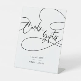 Minimal moderne Extravagante Schrift "Card + Gifts Sockelschild