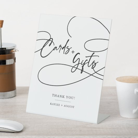Minimal moderne Extravagante Schrift "Card + Gifts Sockelschild (In SItu)