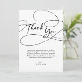 Minimal moderne Extravagante Schrift "Danke" Hochz Dankeskarte (Stehend Vorderseite)