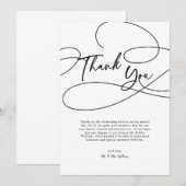 Minimal moderne Extravagante Schrift "Danke" Hochz Dankeskarte (Vorne/Hinten)