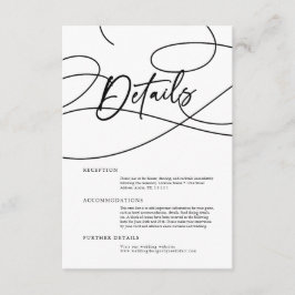 Minimal moderne Extravagante Script "Details" Hoch Begleitkarte