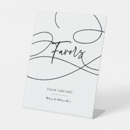Minimal moderne Extravagante Script "Favors" Hochz Sockelschild
