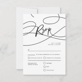 Minimal moderne Extravagante Script "UAWG" QR Code RSVP Karte