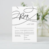 Minimal moderne Extravagante Script "UAWG" QR Code RSVP Karte (Stehend Vorderseite)