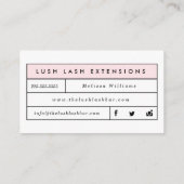 Minimal moderne Eyelash & Brows Business Visitenkarte (Rückseite)