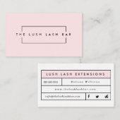 Minimal moderne Eyelash & Brows Business Visitenkarte (Vorne/Hinten)