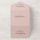 Minimal Moderne Foto Blush Hochzeit All In One Einladung (Außenbereich)