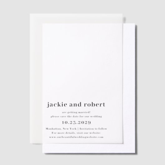 Minimal moderne Foto Hochzeit retten den Termin Pergament Einladungen (Versetzt)