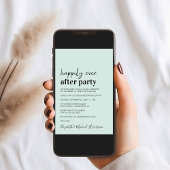 Minimal moderne Foto Mint Hochzeitsempfehlung Einladung