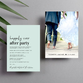 Minimal moderne Foto Mint Hochzeitsempfehlung Einladung